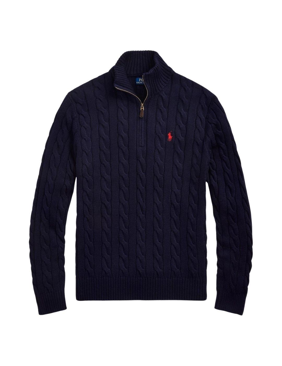 Ralph Lauren Jersey de punto de ochos Azul marino