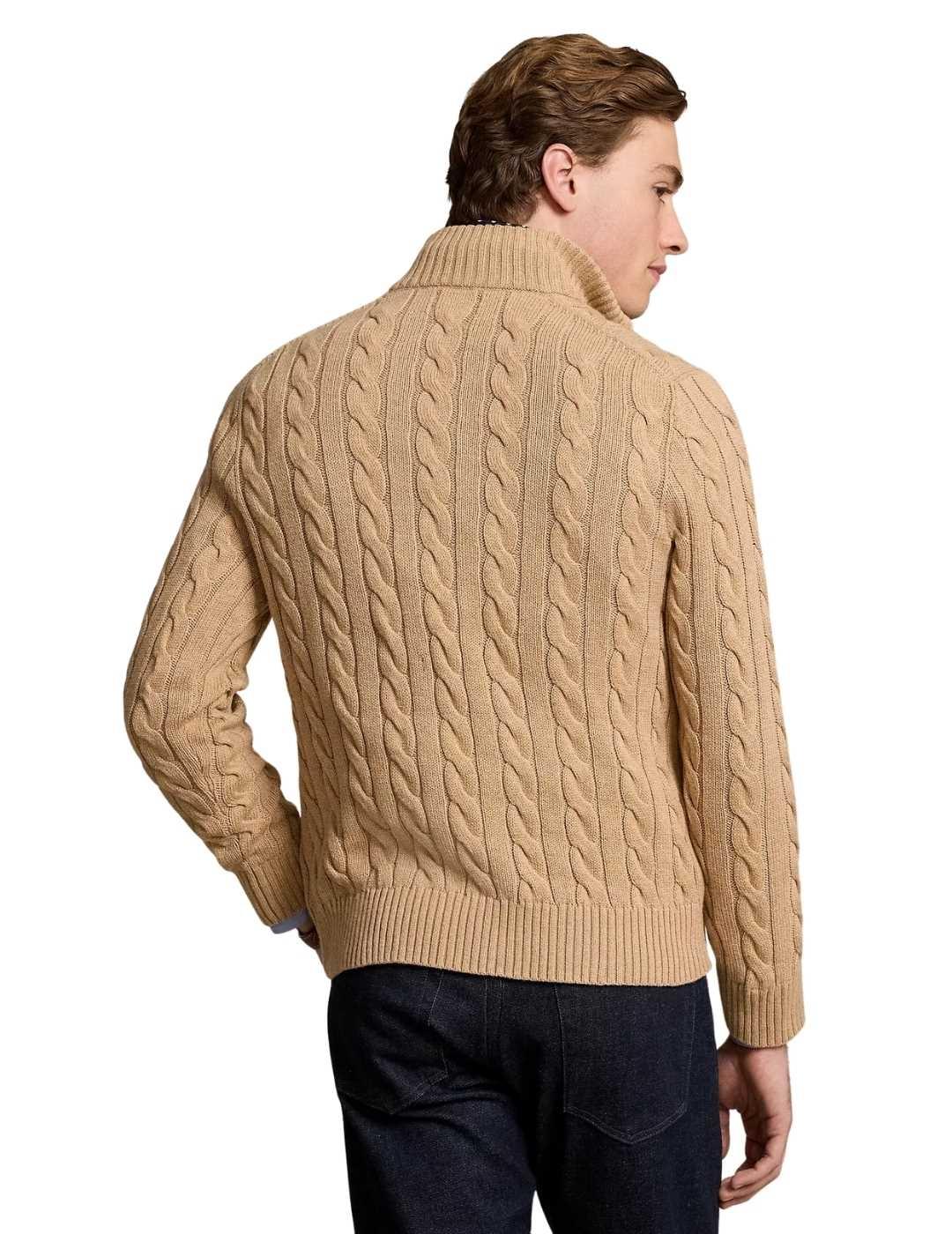 Ralph Lauren Jersey de punto de ochos Camel