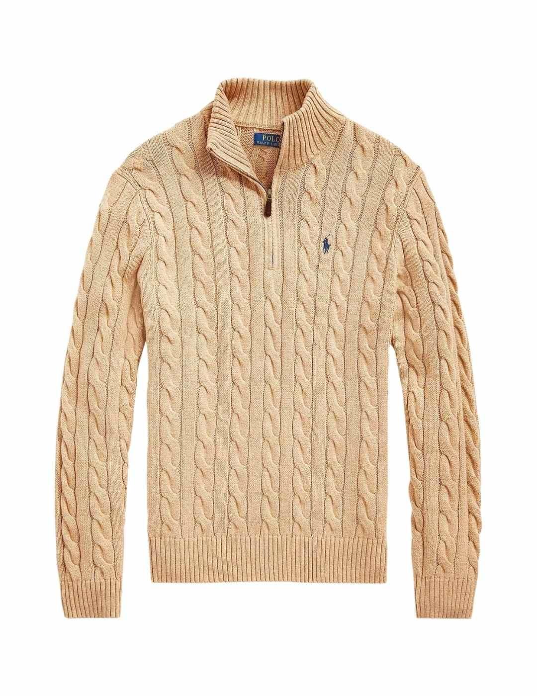 Ralph Lauren Jersey de punto de ochos Camel