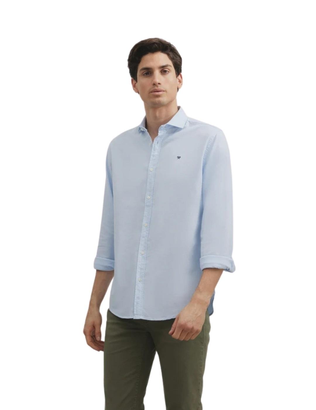 Silbon Camisa Sport Oxford Cutaway Celeste