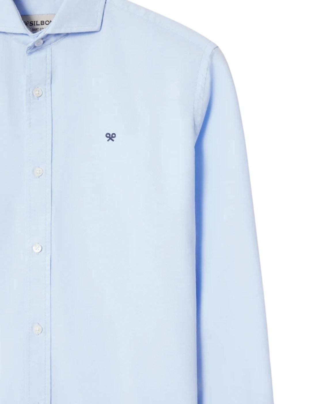 Silbon Camisa Sport Oxford Cutaway Celeste
