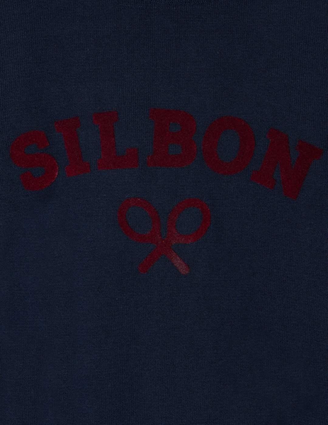 Silbon Jersey Cuello Caja Raquetas Azul Marino