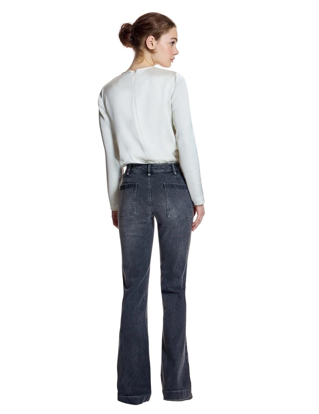 Alba Conde Pantalón Gris acampanado