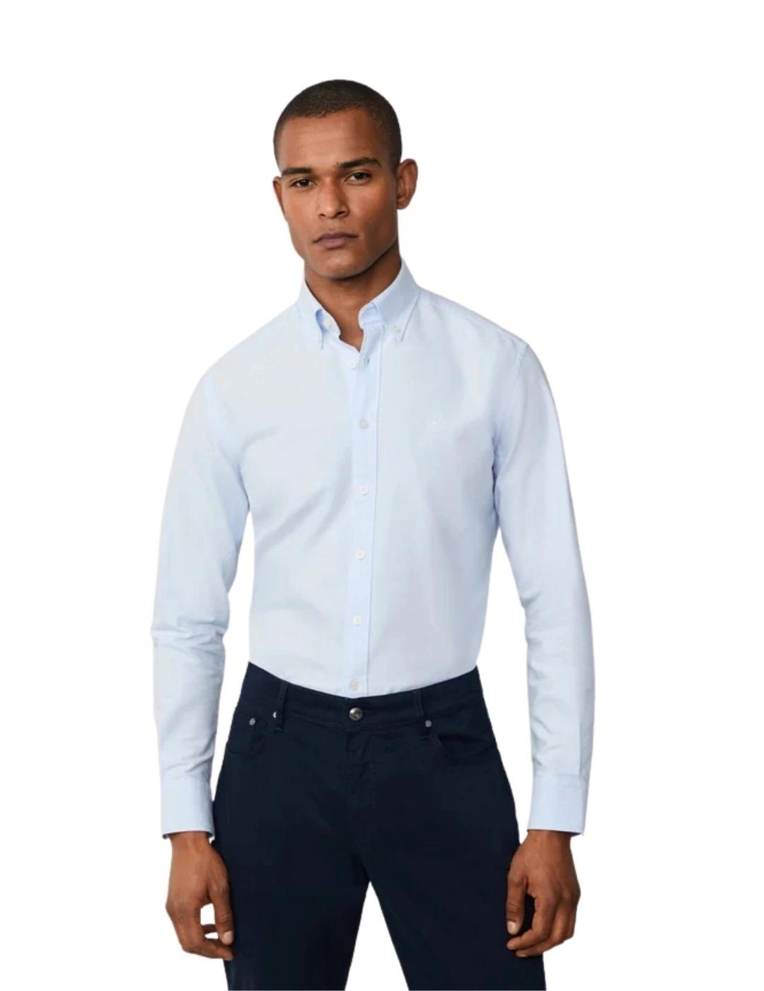 Hackett Camisa Oxford Lavada Azul cielo