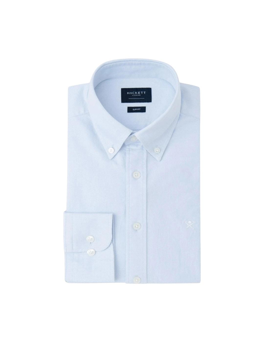 Hackett Camisa Oxford Lavada Azul cielo