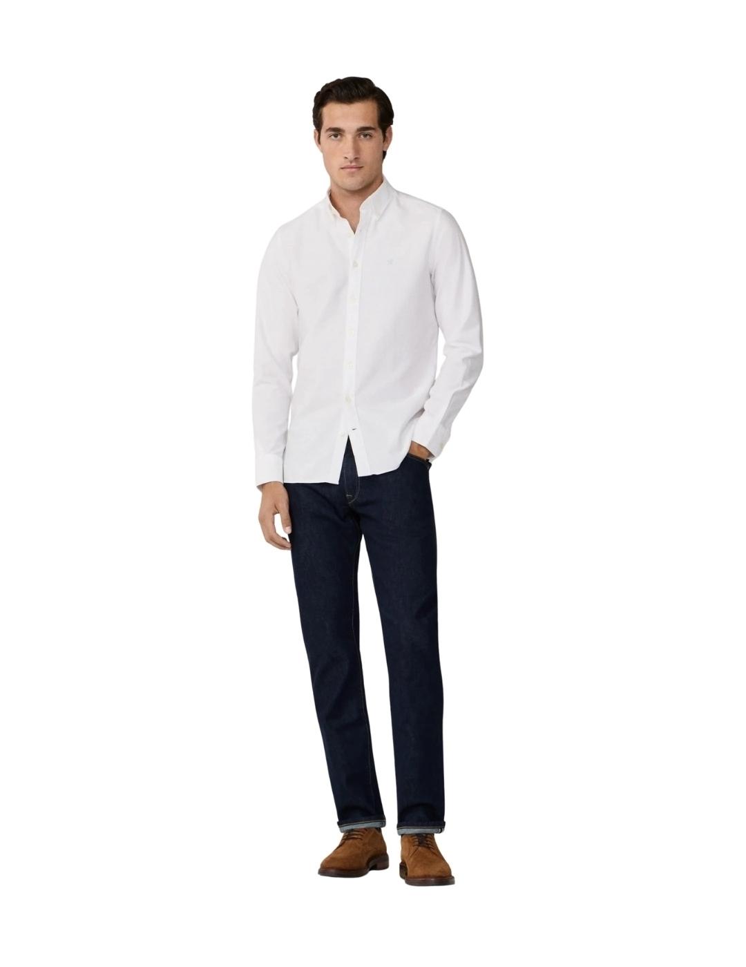 Hackett Camisa Oxford Lavada Blanca
