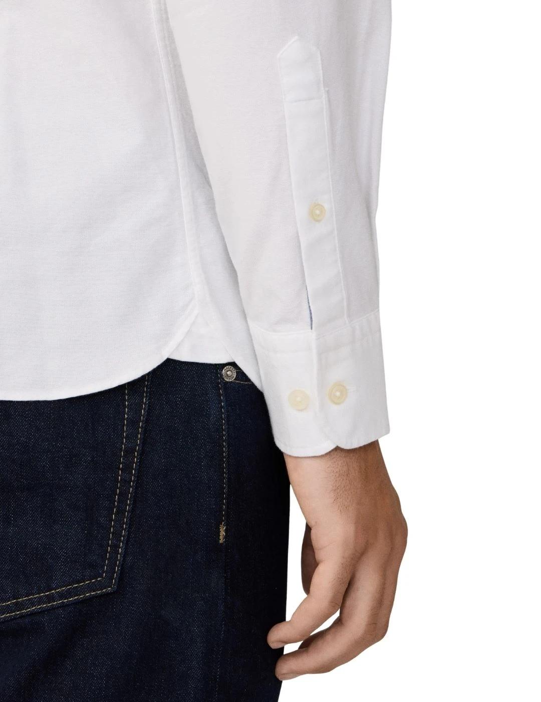 Hackett Camisa Oxford Lavada Blanca