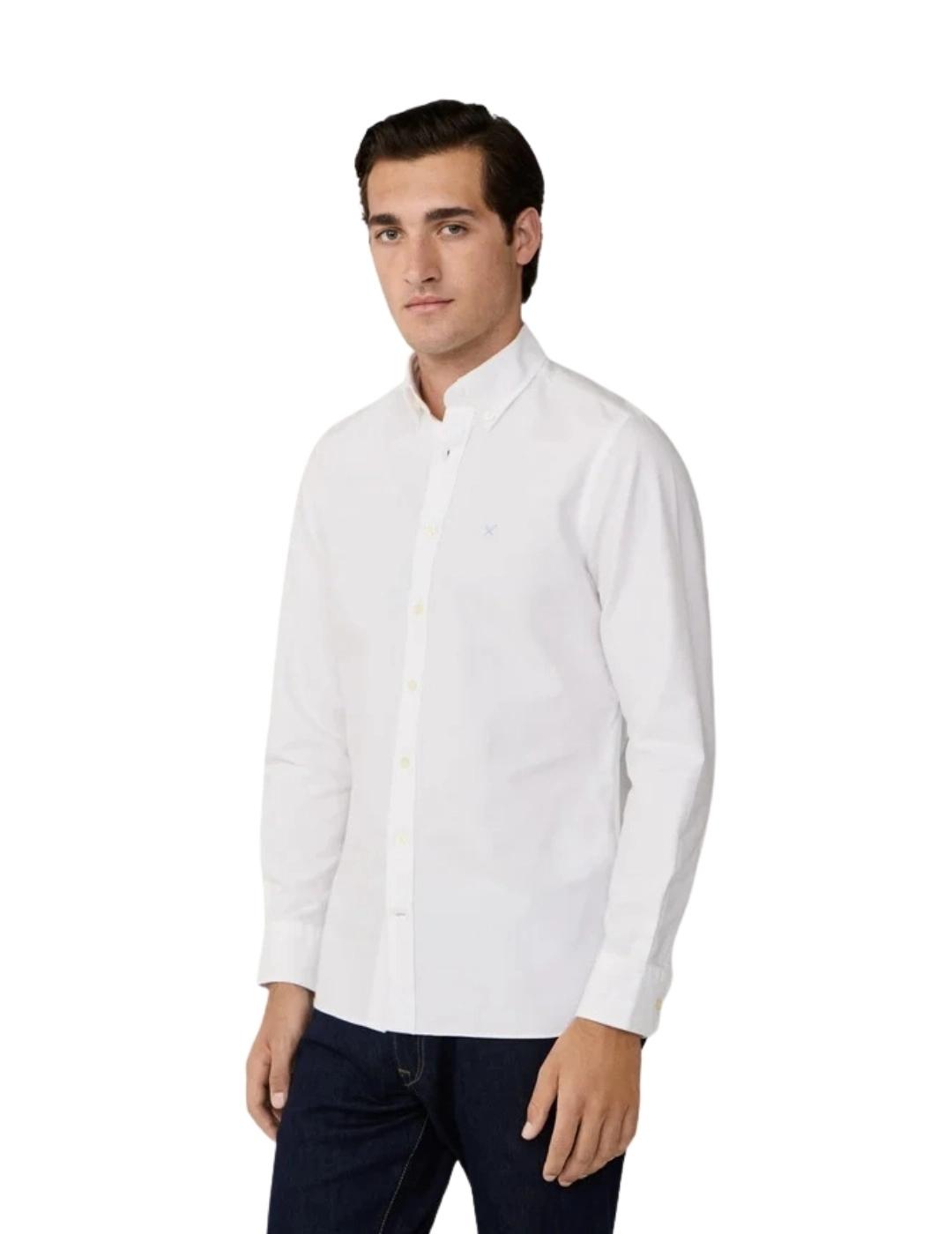 Hackett Camisa Oxford Lavada Blanca