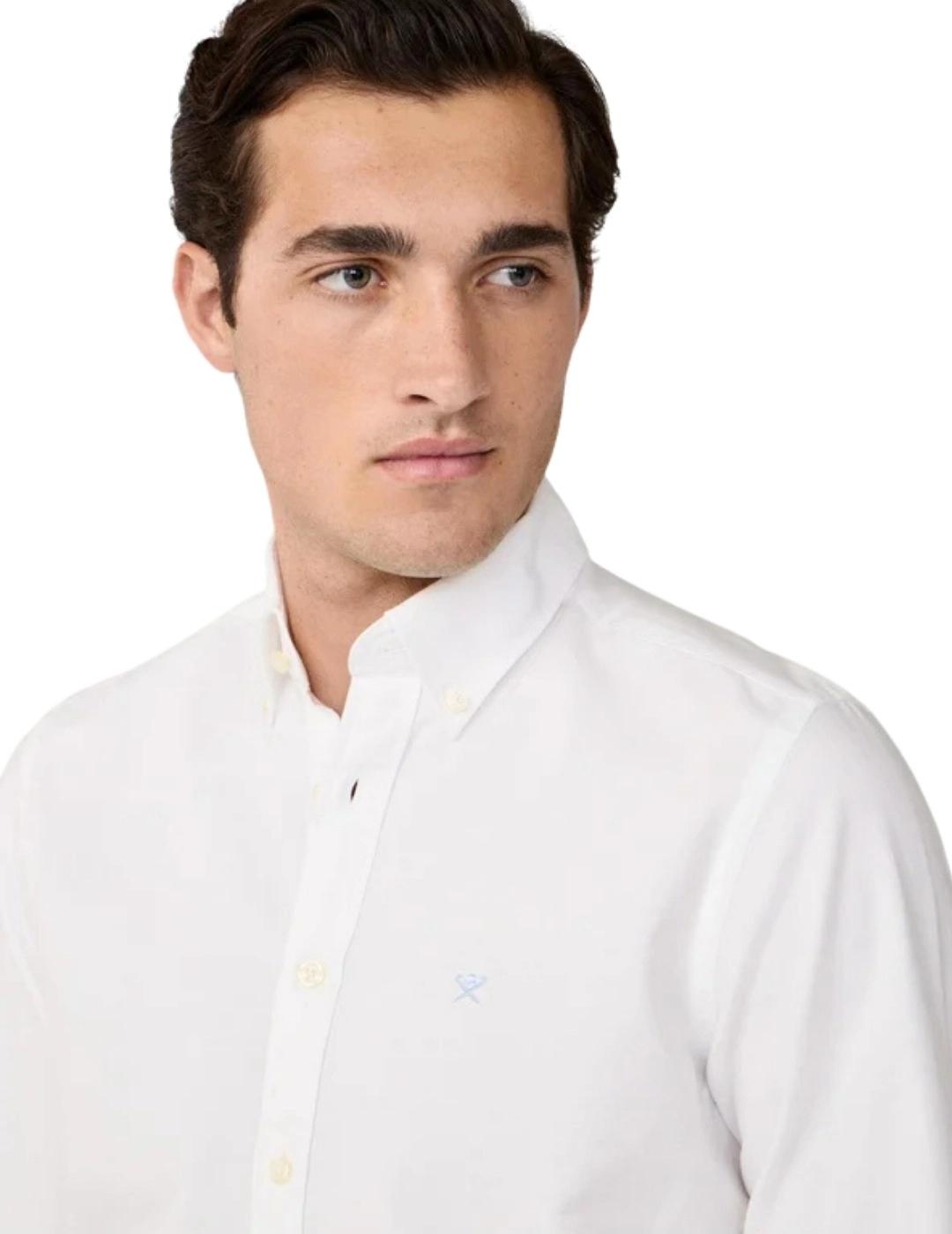 Hackett Camisa Oxford Lavada Blanca