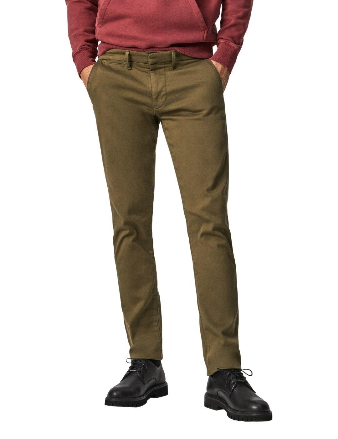 Pantalones Pepe Jeans James Slim Verdes Para Hombre