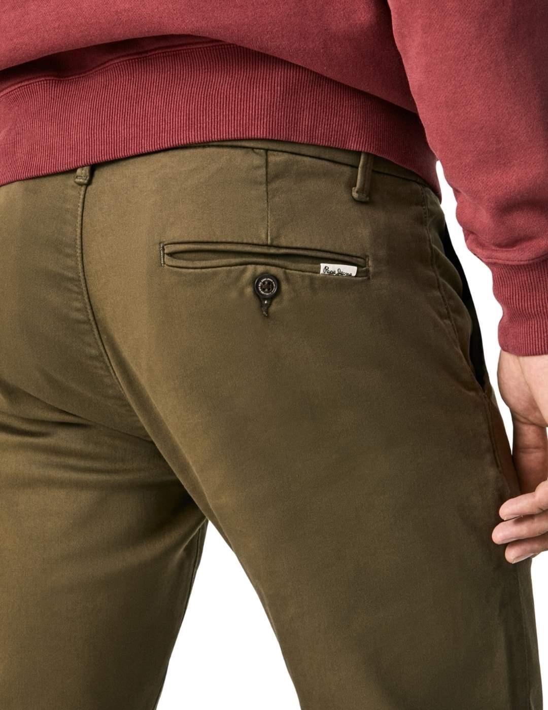 Pantalones Pepe Jeans James Slim Verdes Para Hombre