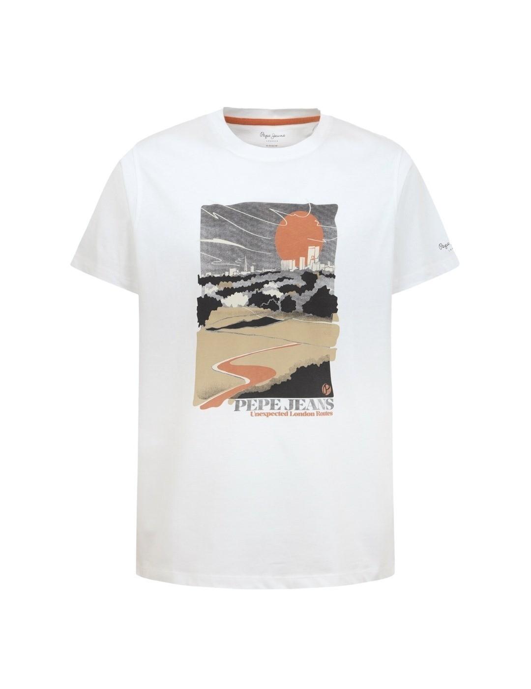 Camiseta Pepe Jeans Wayne Blanca Para Hombre