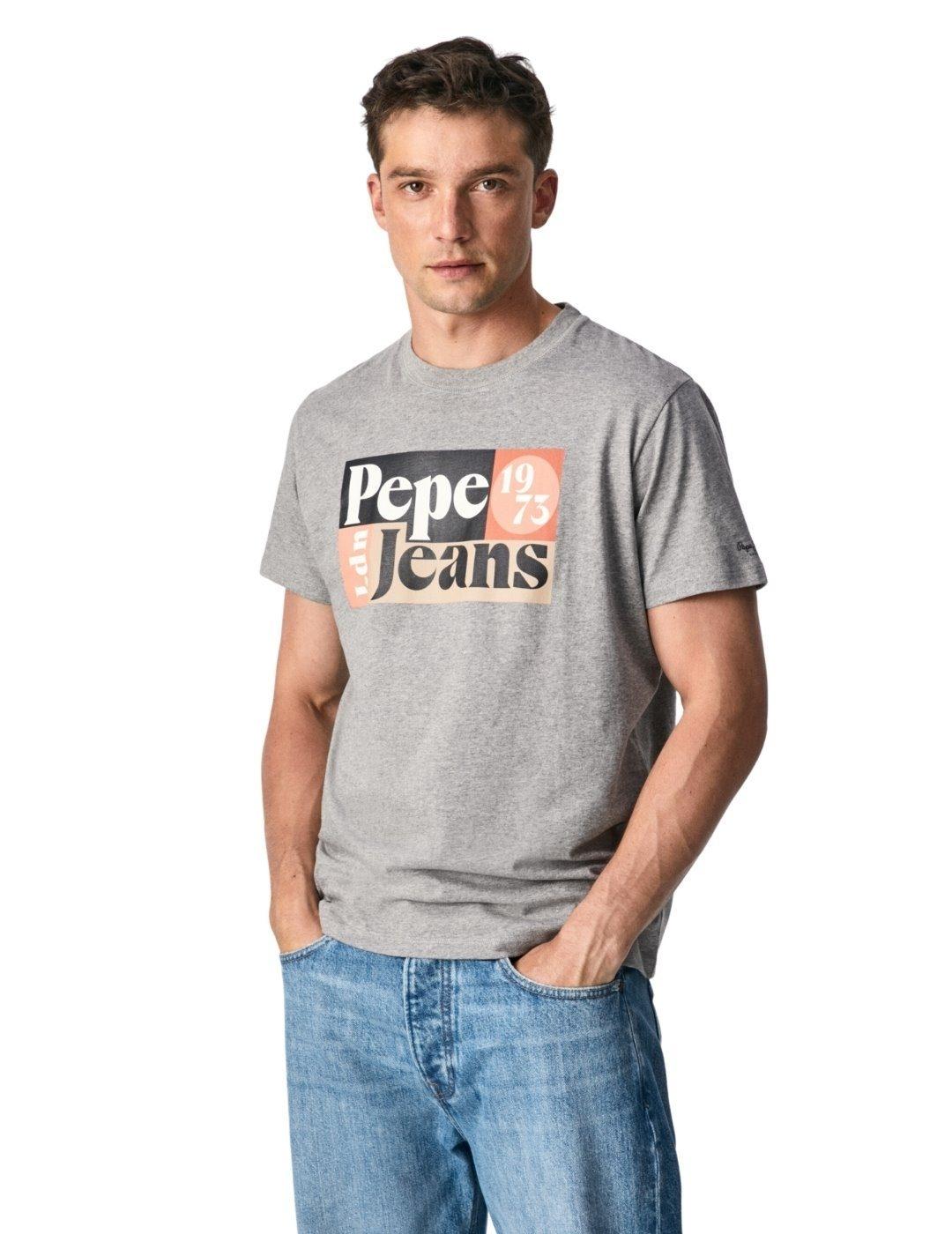 Camiseta Pepe Jeans Wells Gris Para Hombre