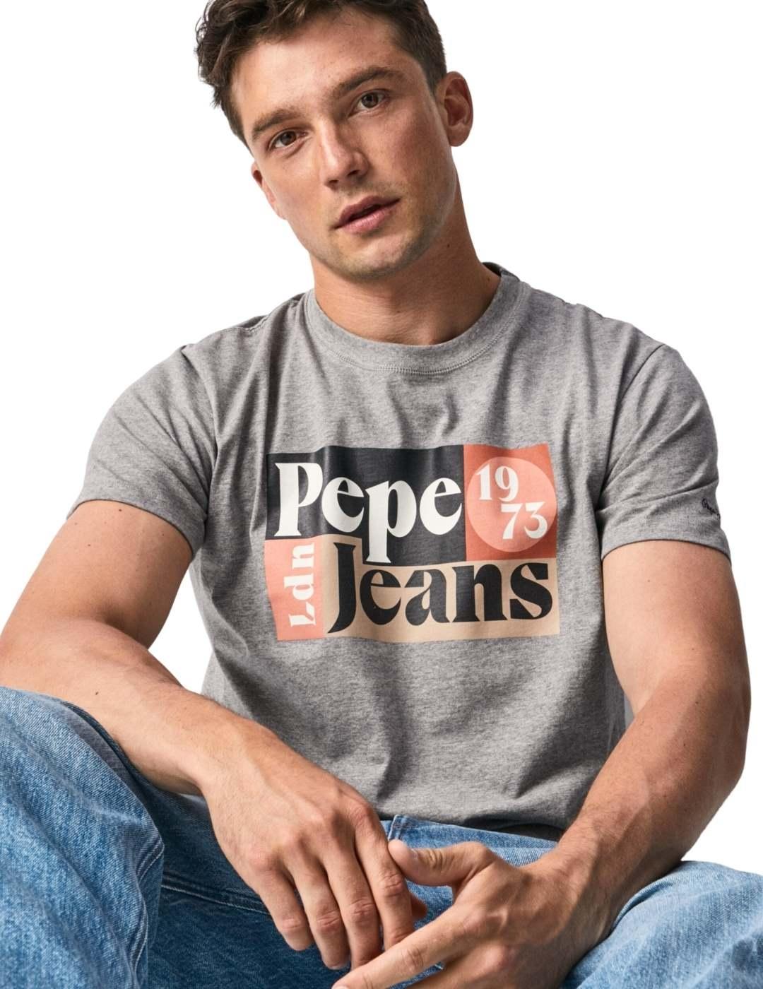 Camiseta Pepe Jeans Wells Gris Para Hombre