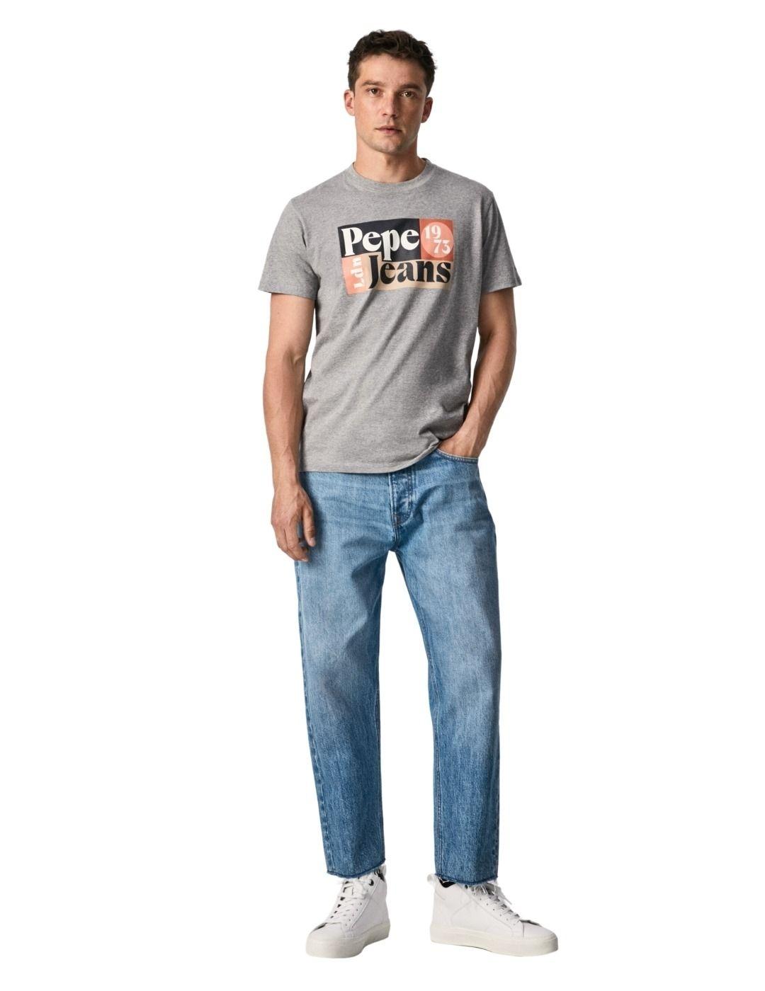 Camiseta Pepe Jeans Wells Gris Para Hombre
