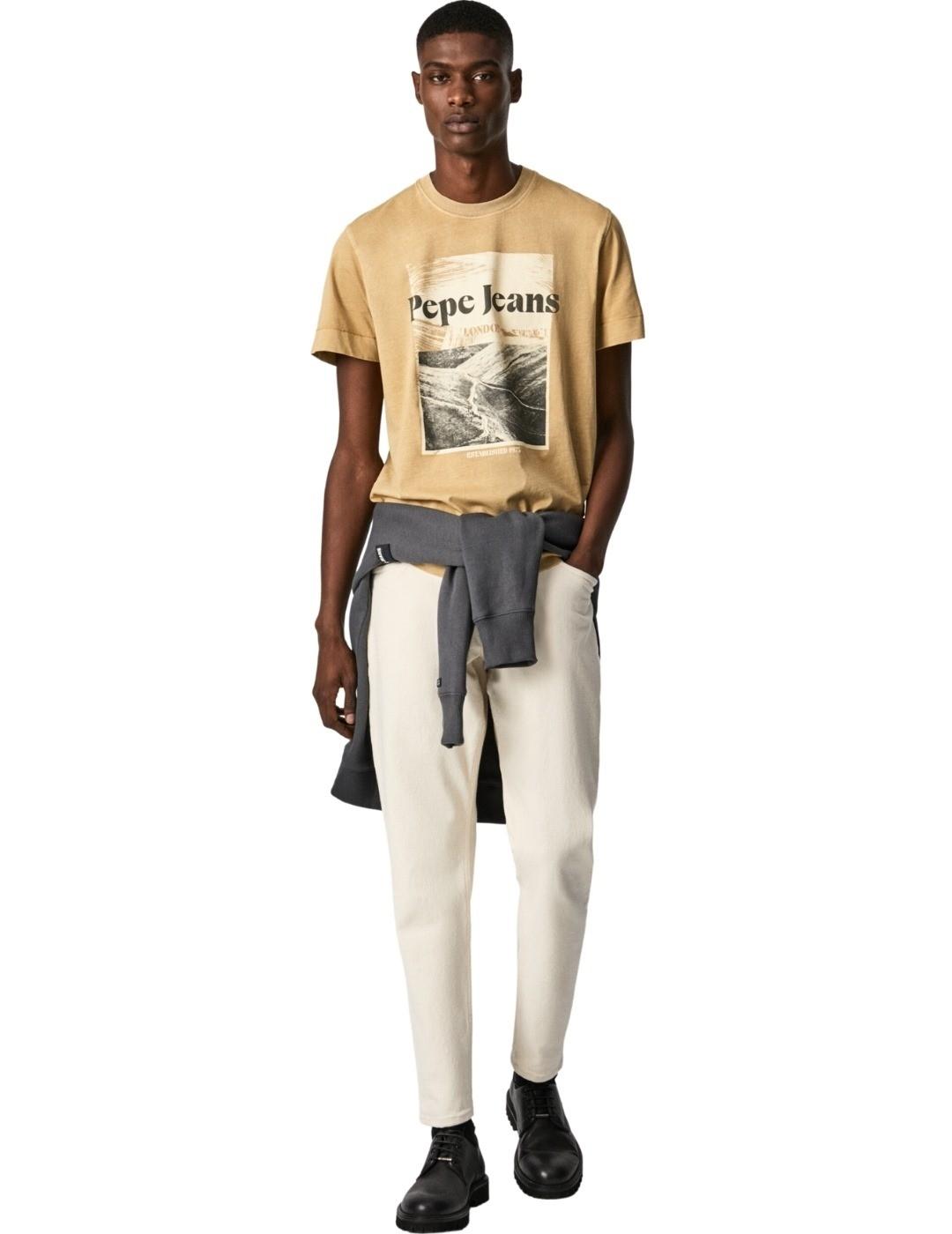 Camiseta Pepe Jeans Yann Beige Para Hombre