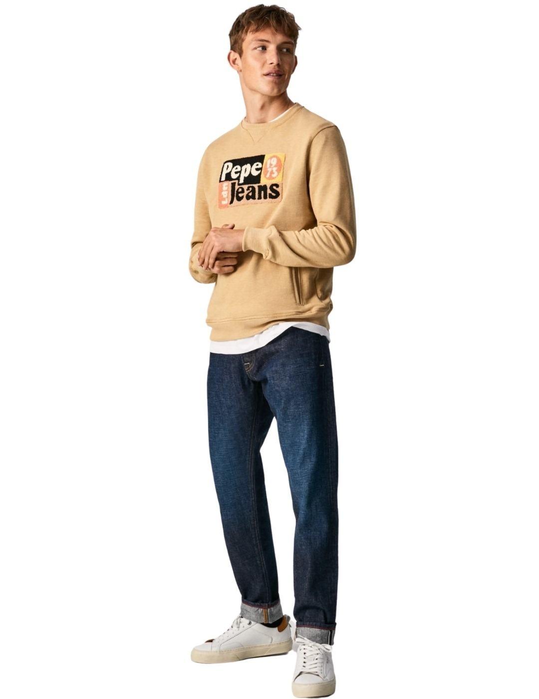 Sudadera Pepe Jeans Ianis Beige Para Hombre