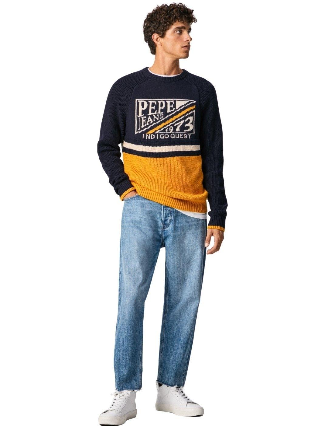 Jersey Pepe Jeans Gustav Tricolor Para Hombre