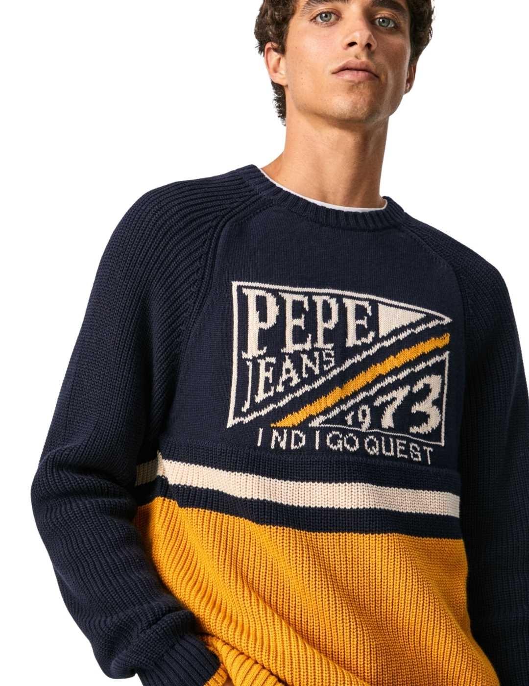 Jersey Pepe Jeans Gustav Tricolor Para Hombre