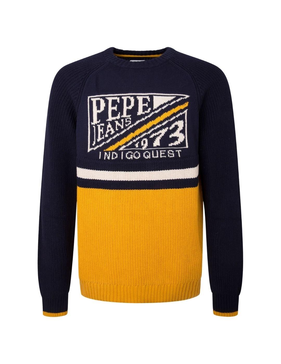 Jersey Pepe Jeans Gustav Tricolor Para Hombre