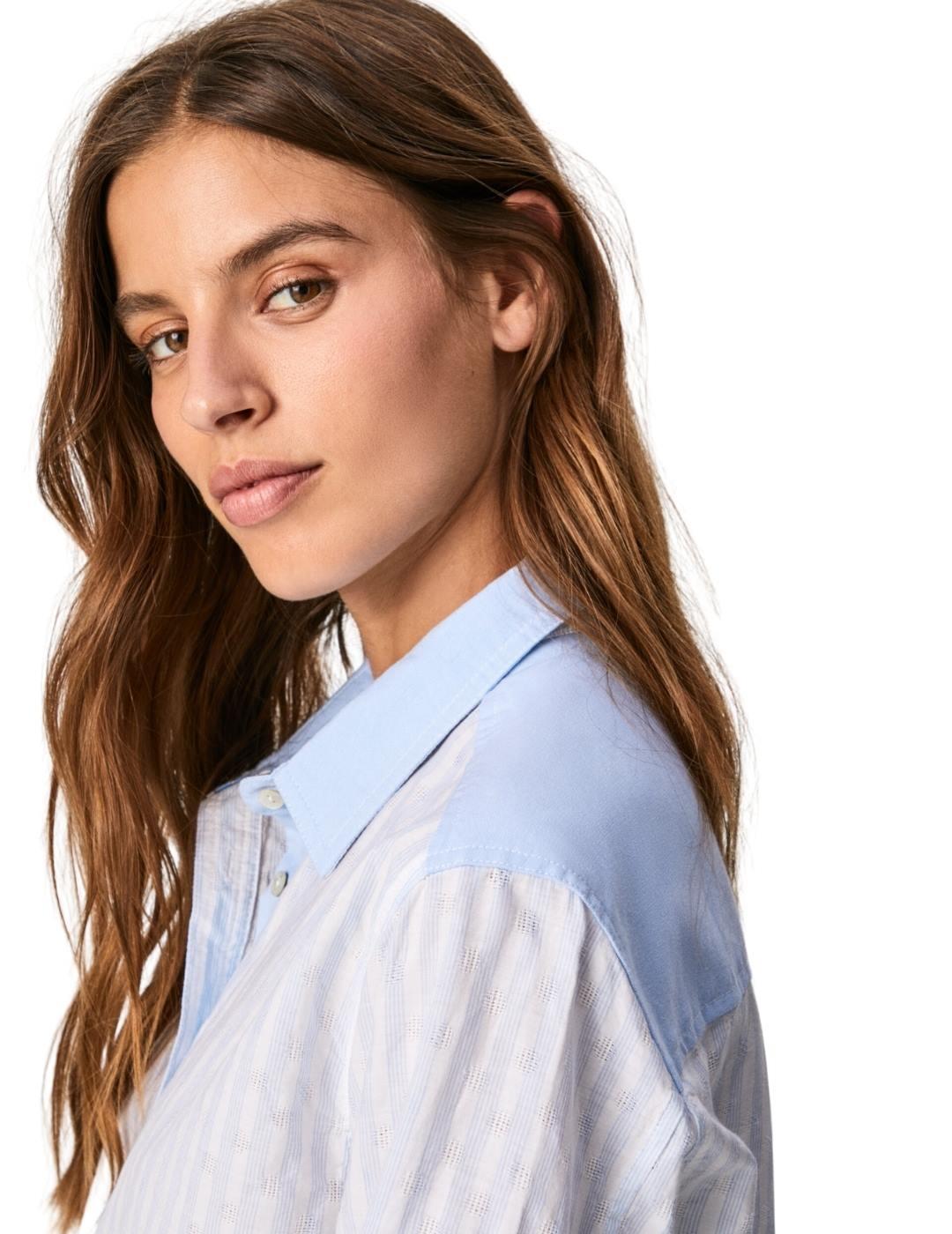 Camisa Pepe Jeans Betsy Azul y Blanca de Rayas Para Mujer
