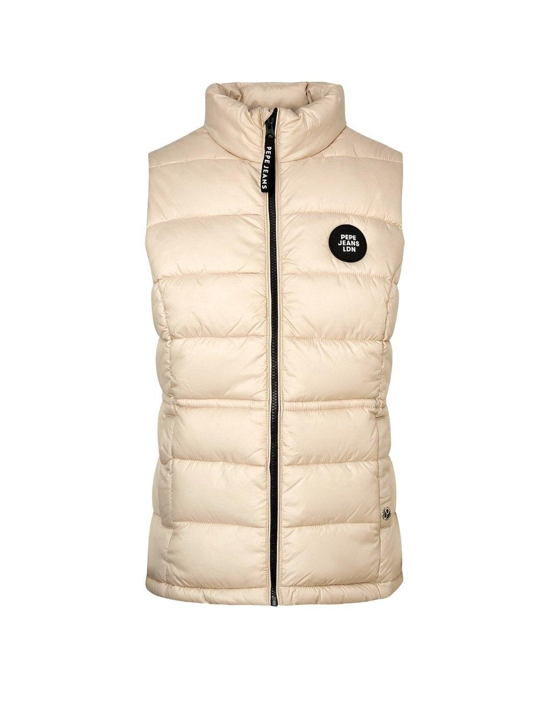 Chaleco Pepe Jeans Sita Beige Para Mujer