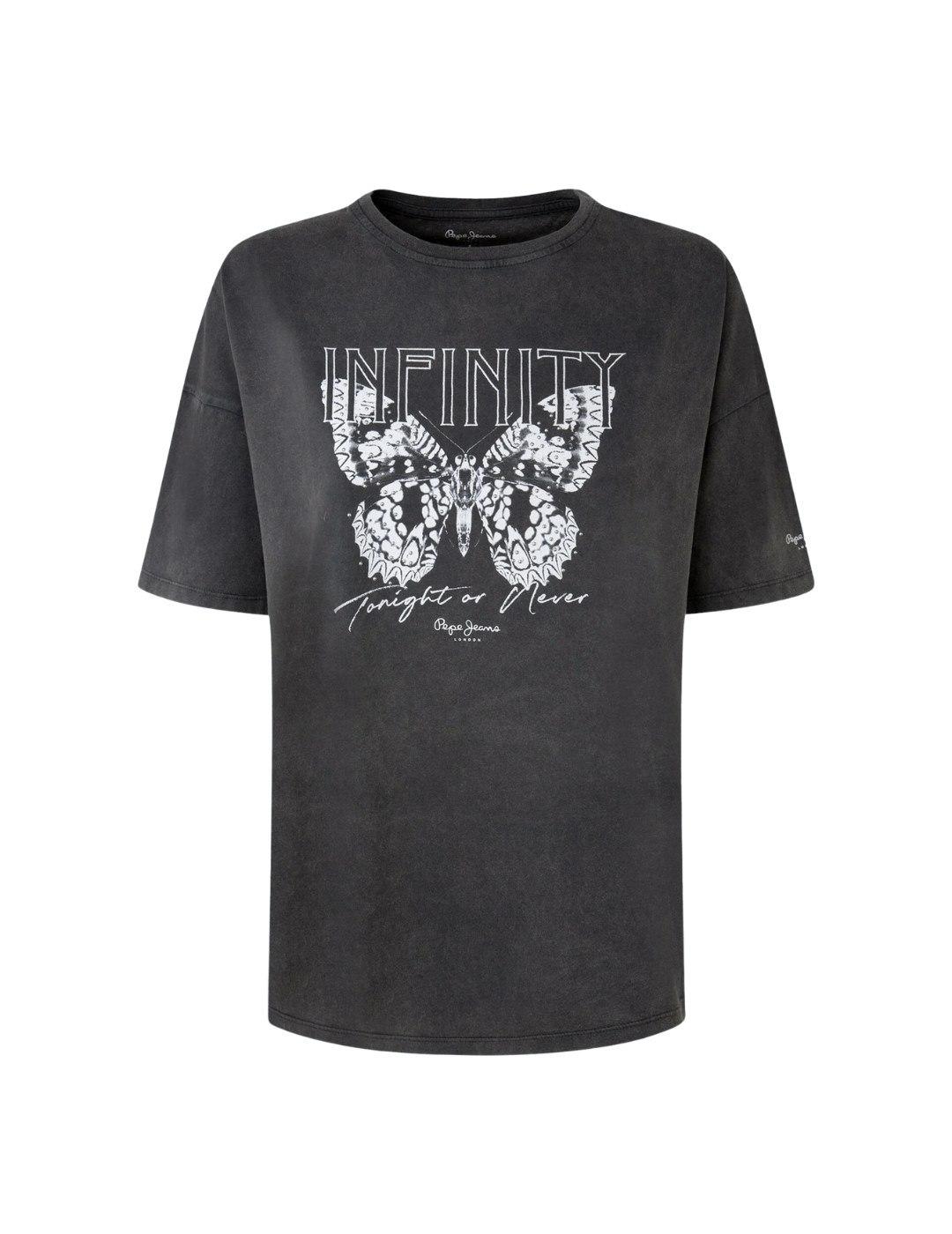 Camiseta Pepe Jeans Dharma Negra Para Mujer