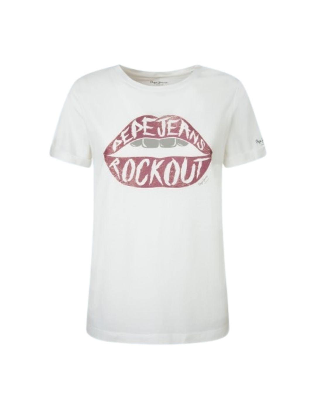 Camiseta Pepe Jeans Lips Blanca Para Mujer