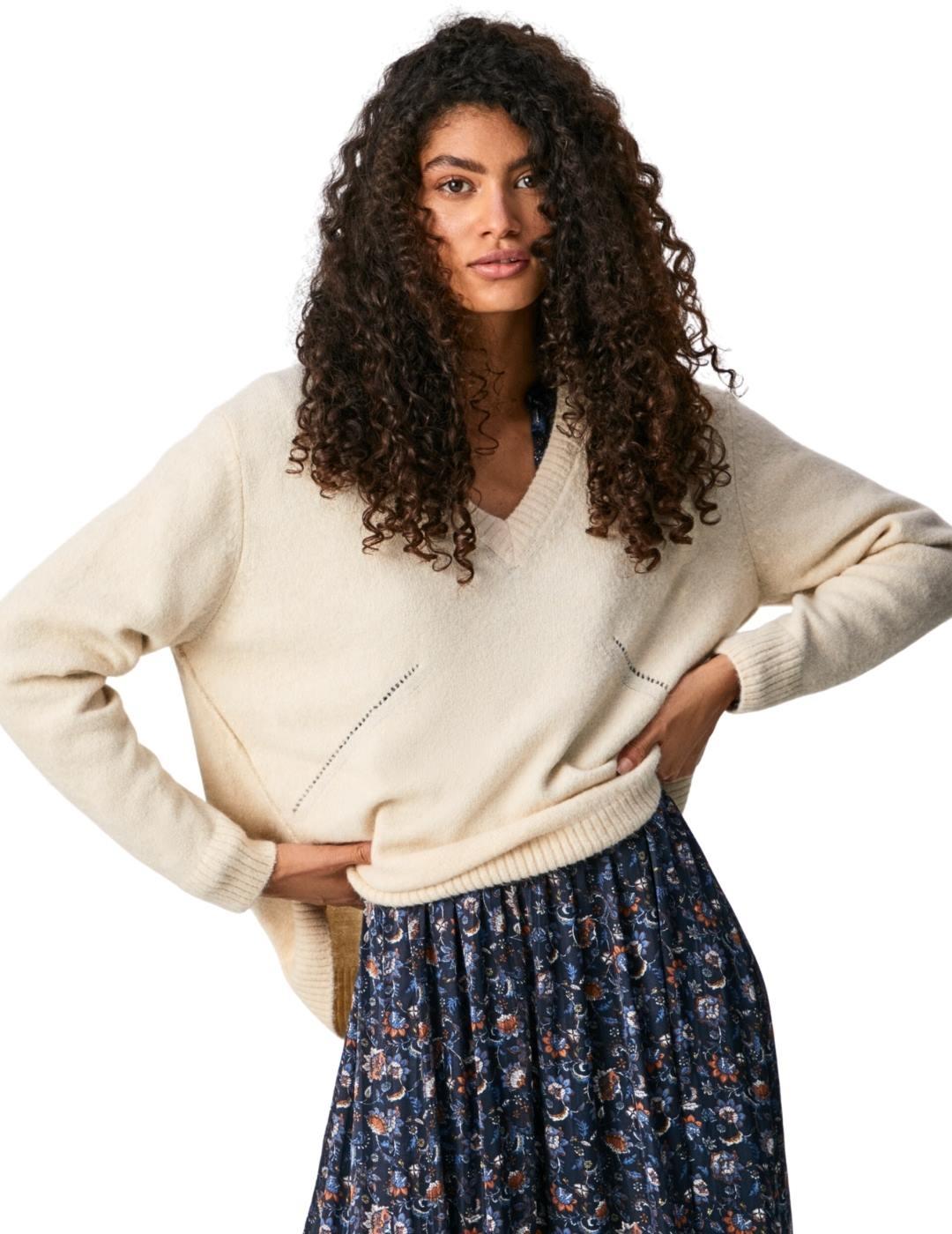 Jersey Pepe Jeans Clara Color Perla Para Mujer