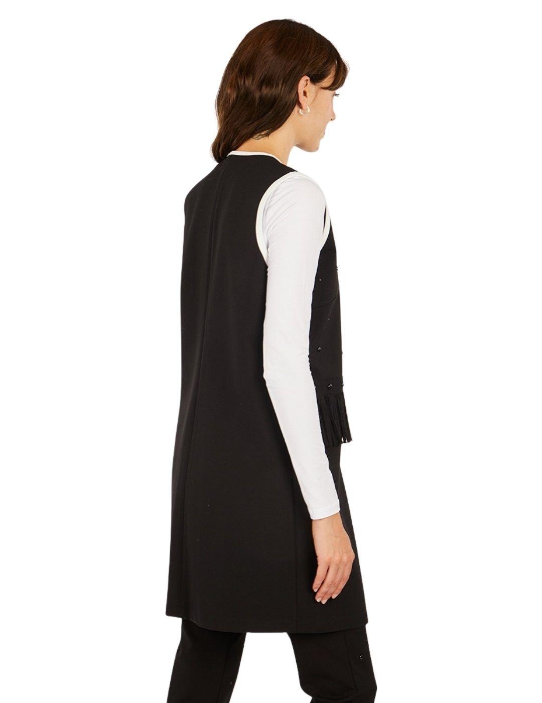 Chaleco Anna Mora Negro Tachuelas Para Mujer