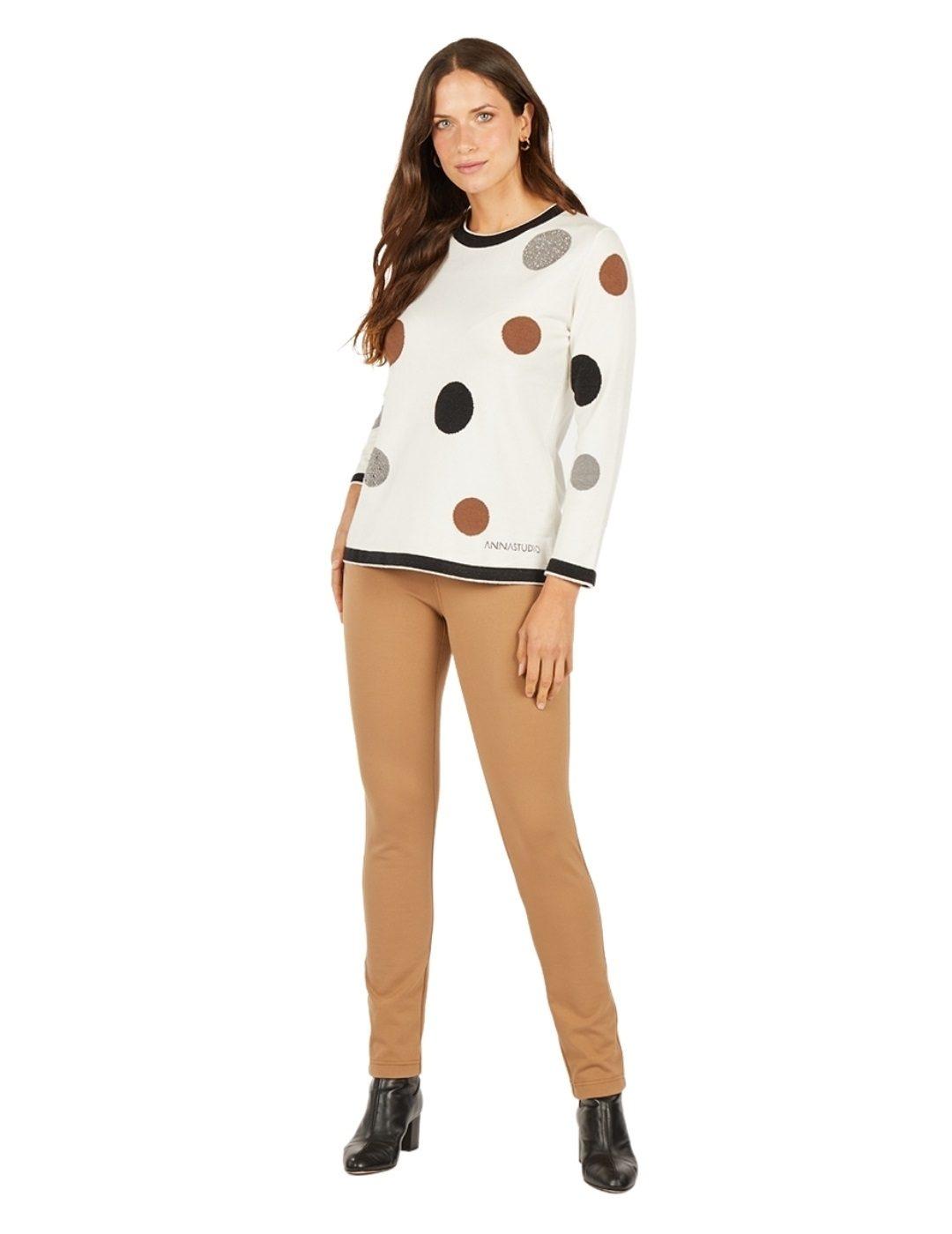 Pantalón Anna Mora Básico Camel Para Mujer