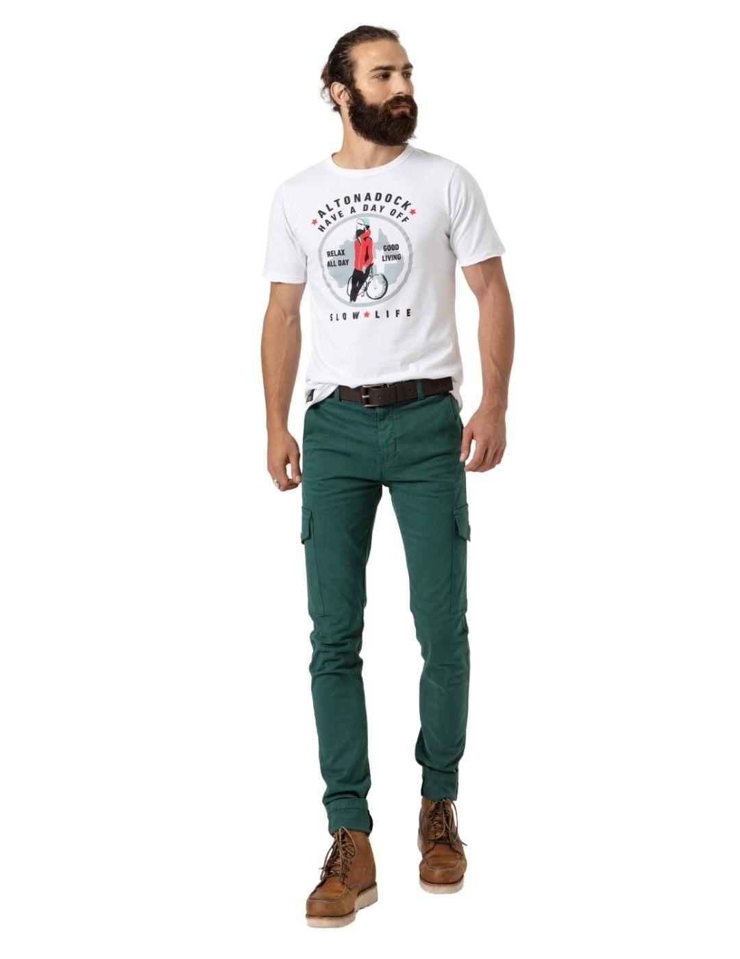 Camiseta Altonadock Blanco Manga Corta Para Hombre