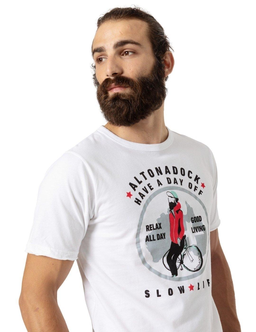 Camiseta Altonadock Blanco Manga Corta Para Hombre