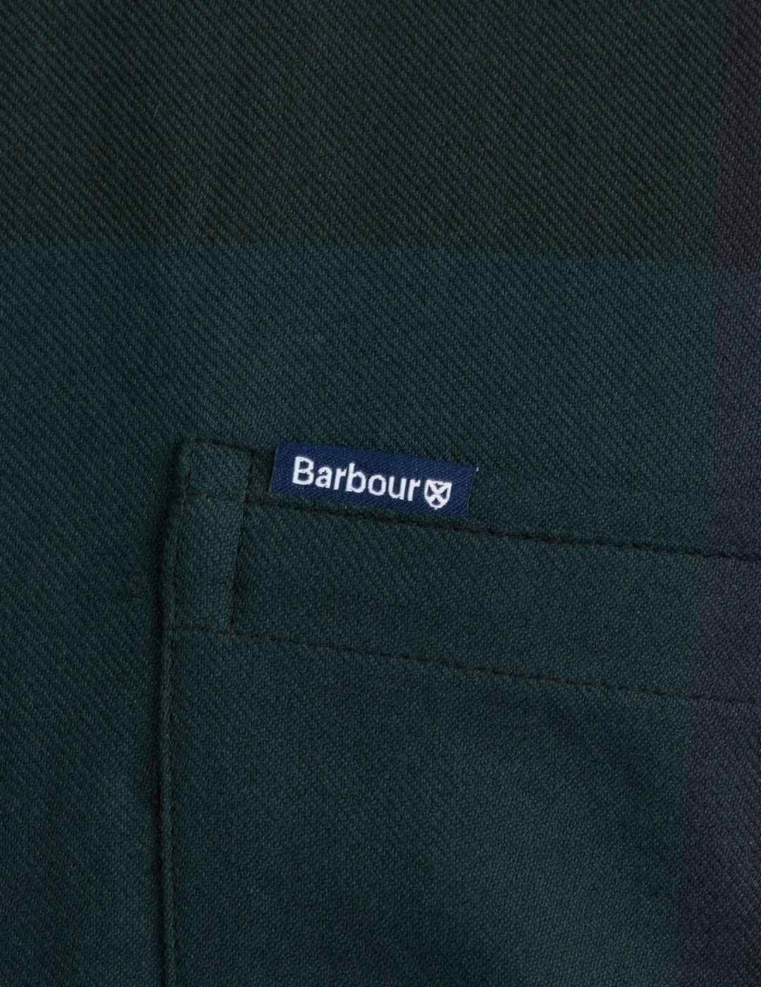 Camisa Barbour Cuadros Verde y Negra Para Hombre