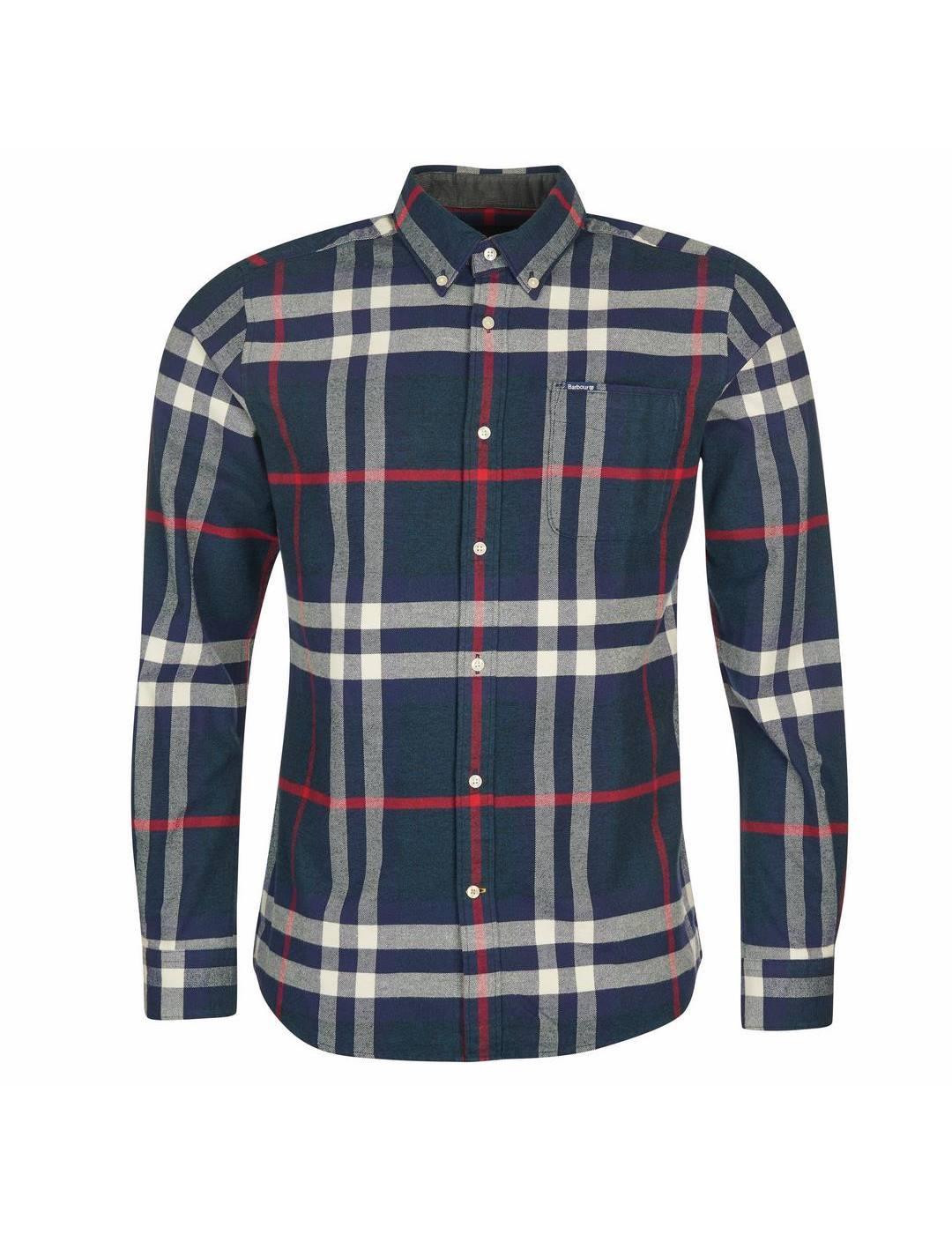 Camisa Barbour Cuadros Azul y Rojo Para Hombre