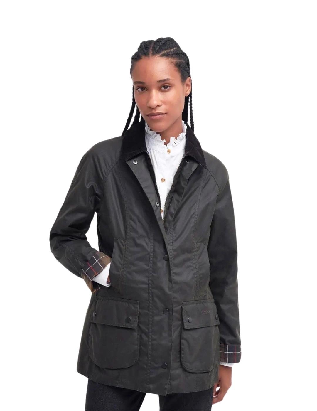 Barbour Chaqueta Classic Beadnell Wax Verde oscuro