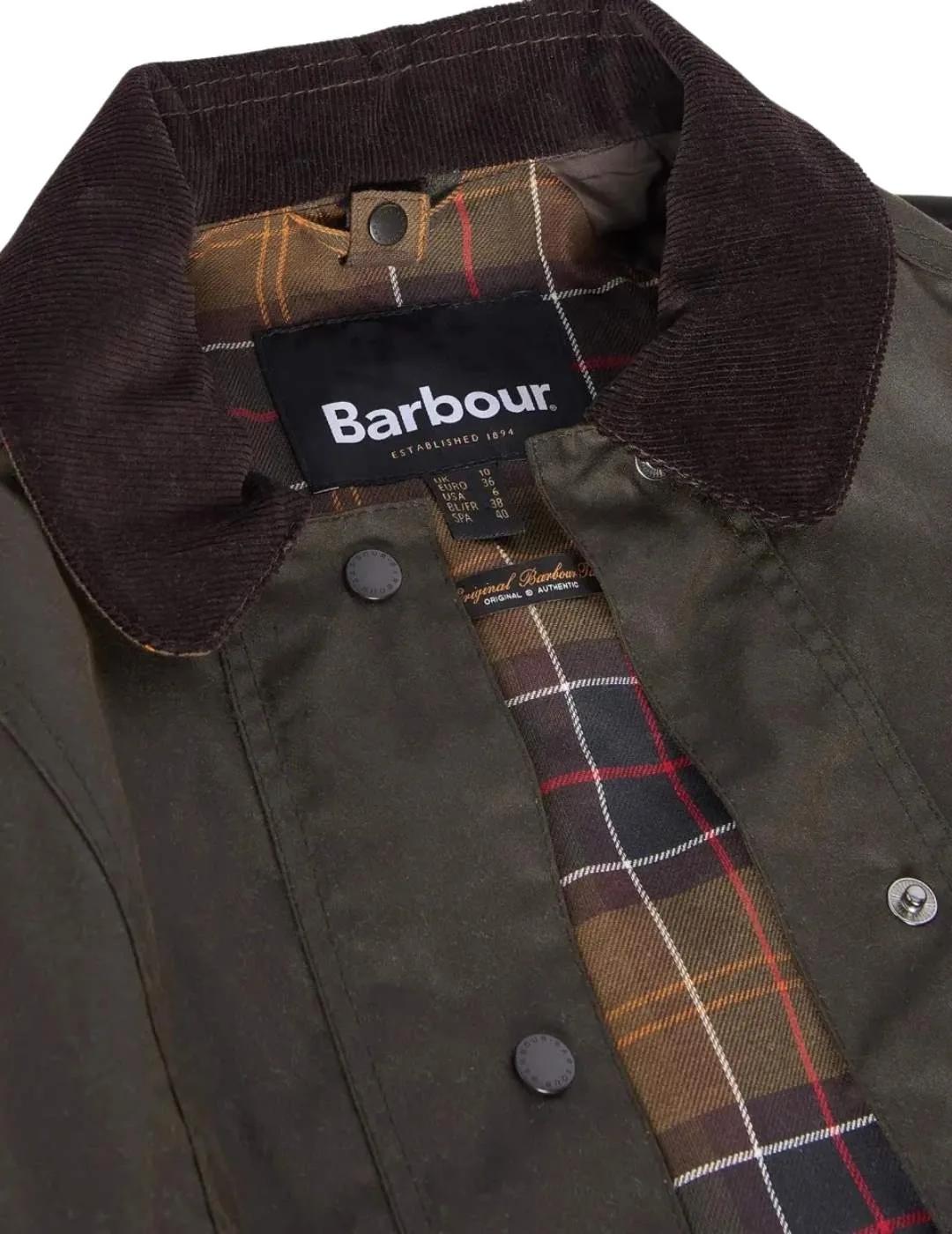 Barbour Chaqueta Classic Beadnell Wax Verde oscuro