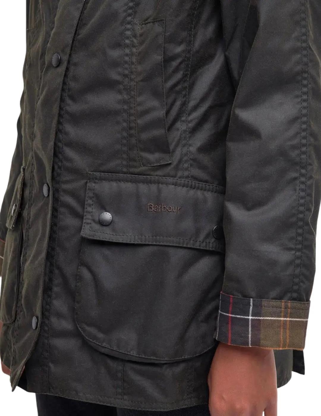 Barbour Chaqueta Classic Beadnell Wax Verde oscuro