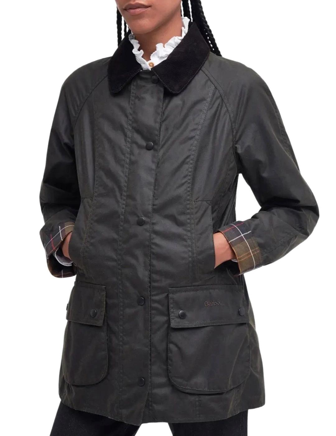 Barbour Chaqueta Classic Beadnell Wax Verde oscuro