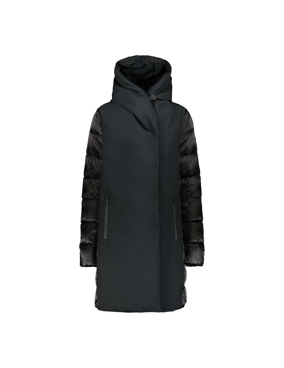 Cazadora Ciesse Piumini Combinada Negra Capucha Para Mujer