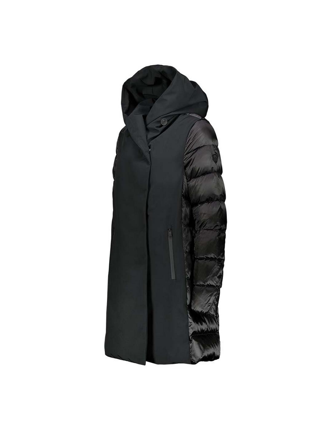 Cazadora Ciesse Piumini Combinada Negra Capucha Para Mujer