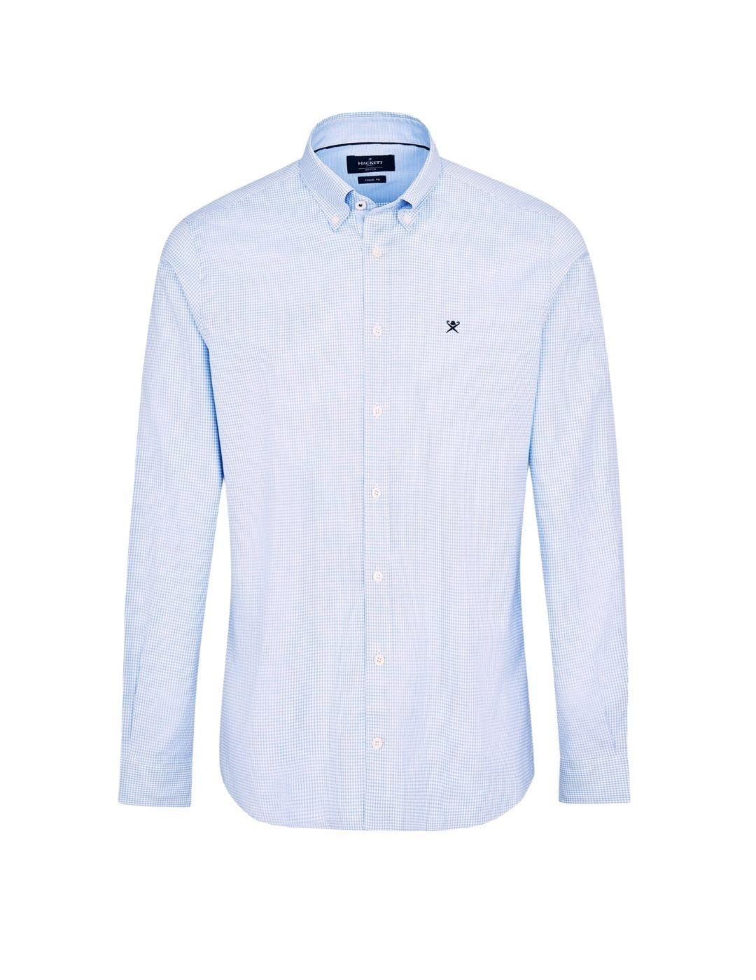 Camisa Hackett Vichy Azul Para Hombre