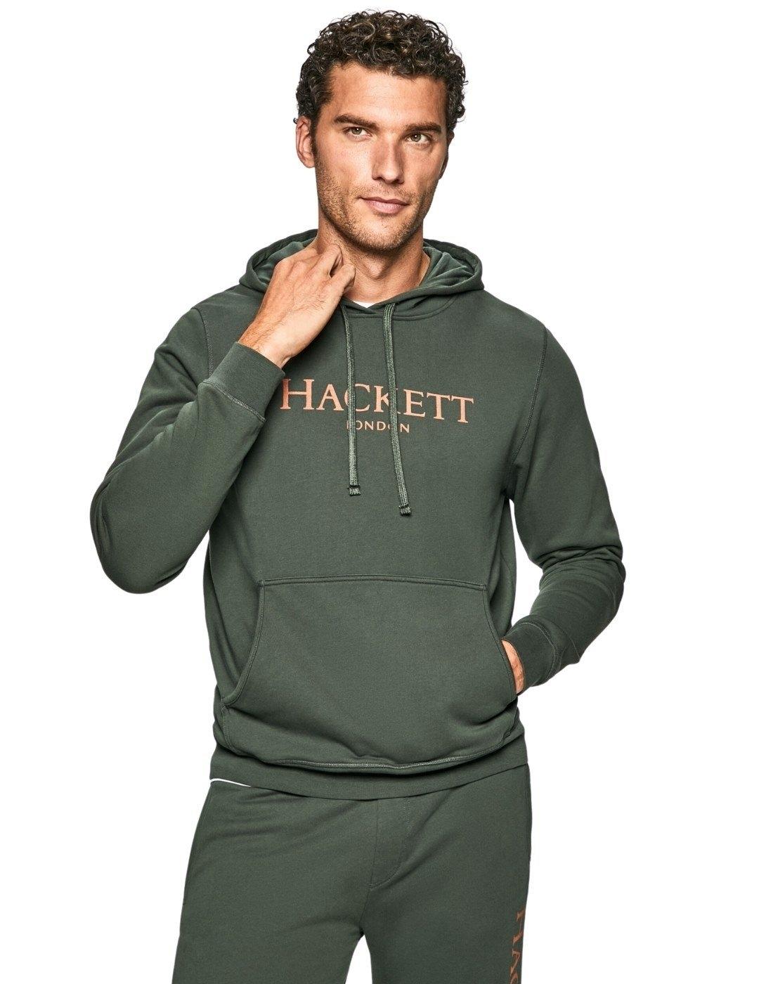 Sudadera Hackett Verde Capucha Para Hombre