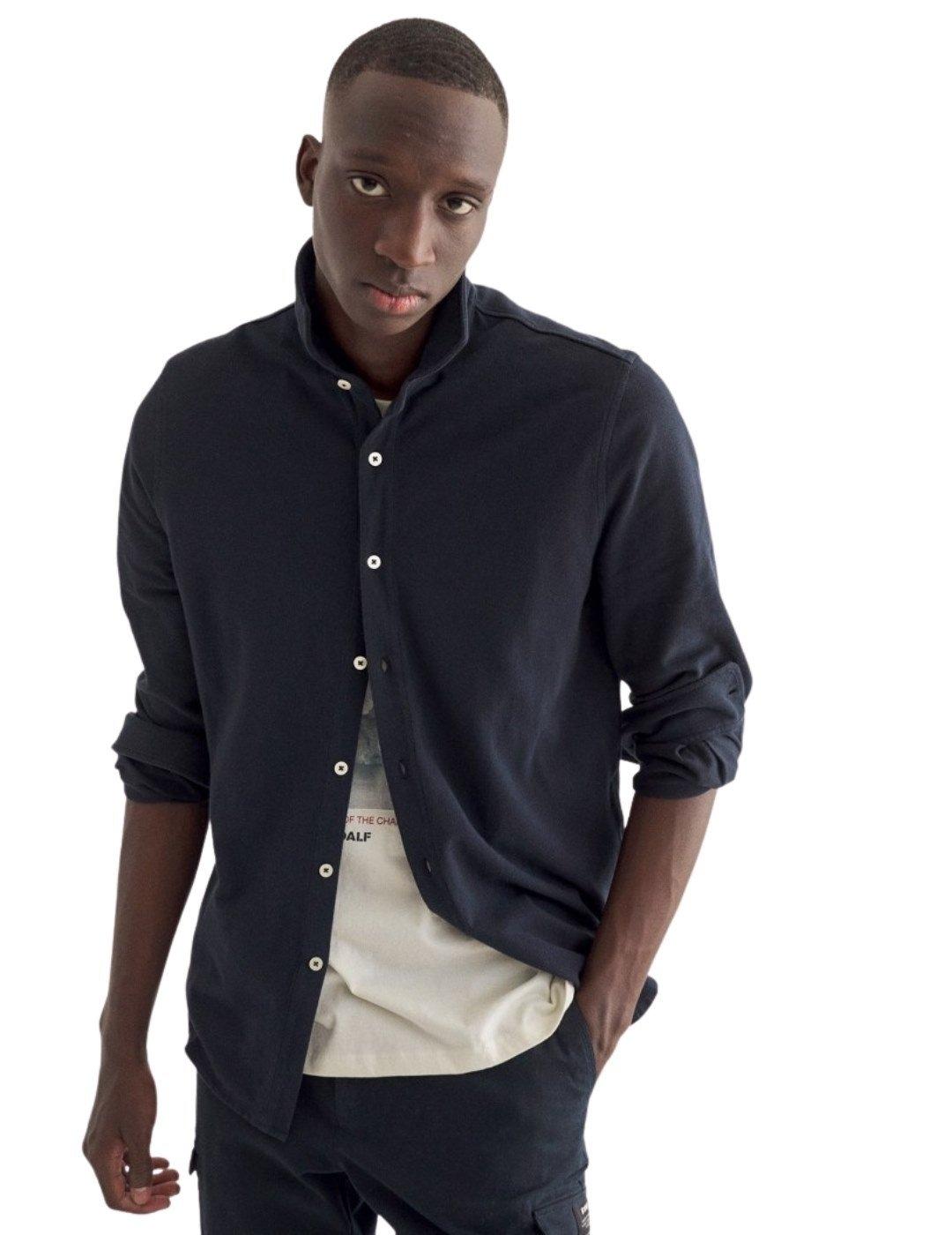 Camisa Ecoalf Gotham Marino Para Hombre