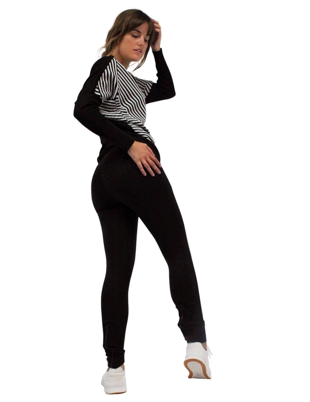 Jersey Hongo Negro Estampado Para Mujer