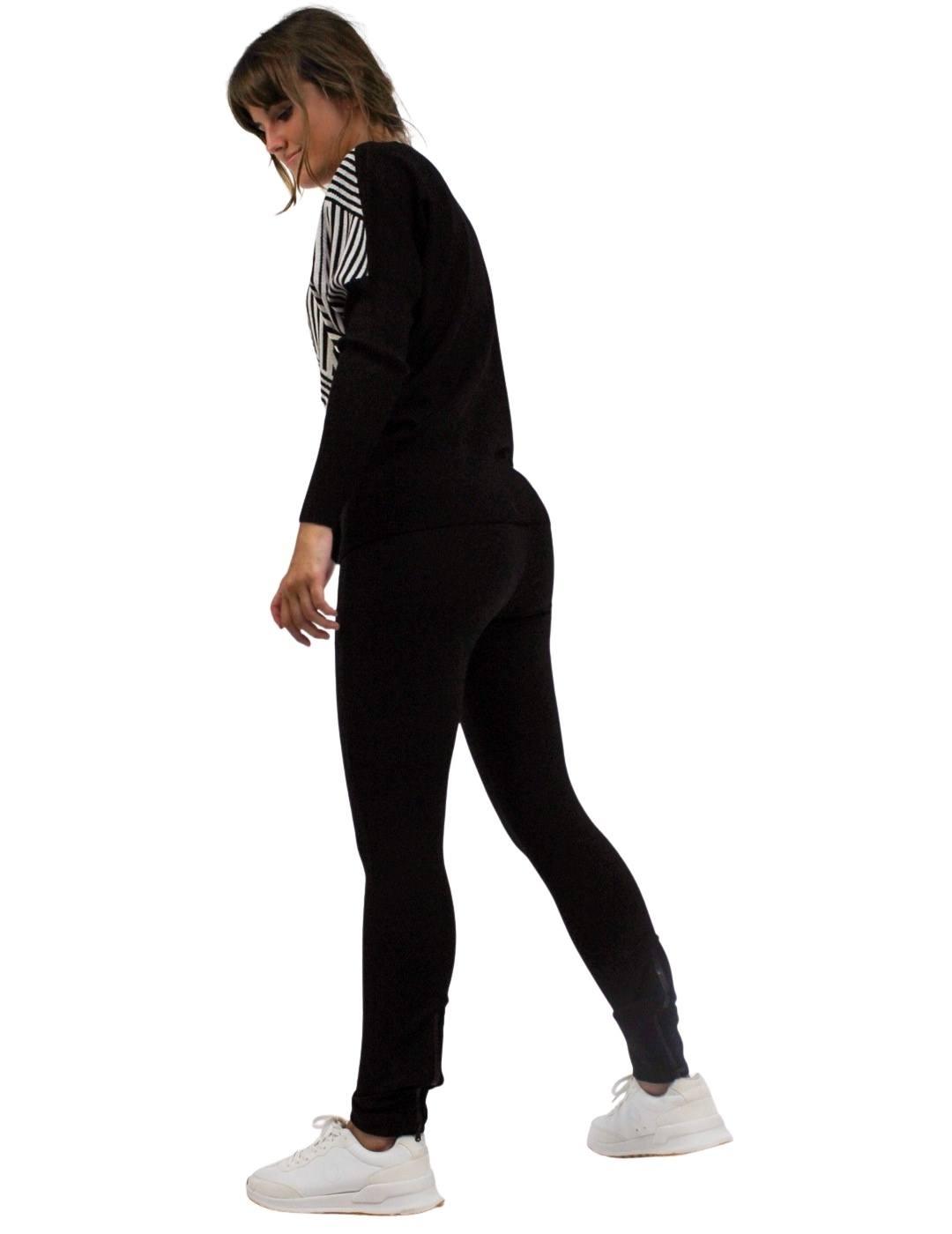 Jersey Hongo Negro Estampado Para Mujer