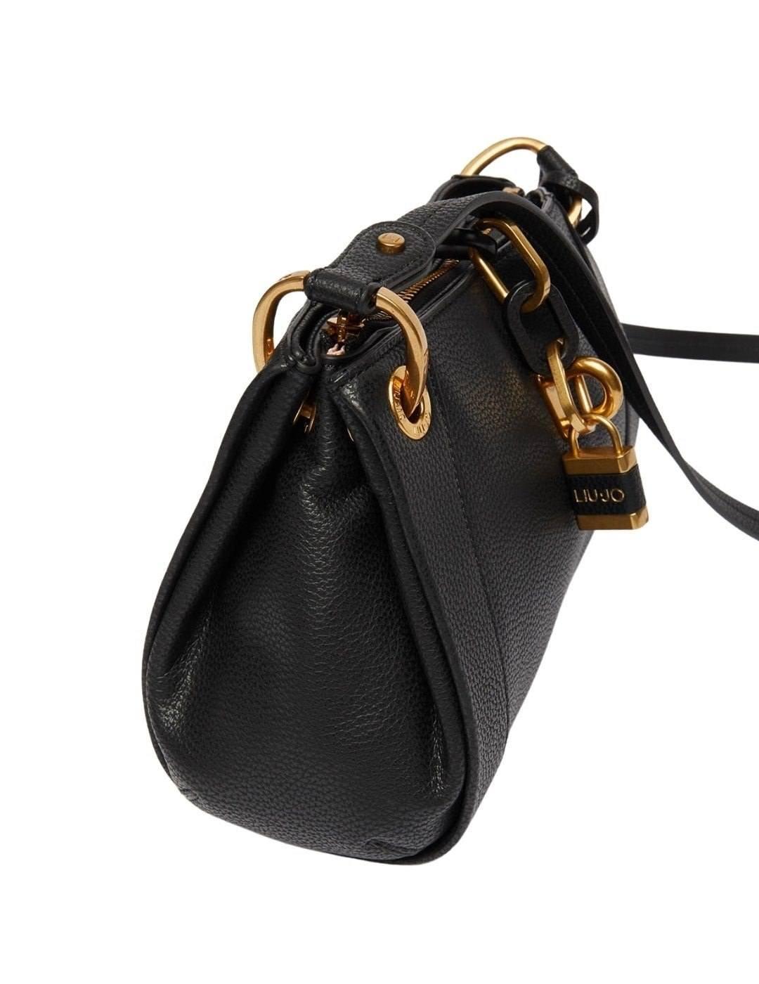 Bolso Liu Jo Bandolera Negro Candado Para Mujer