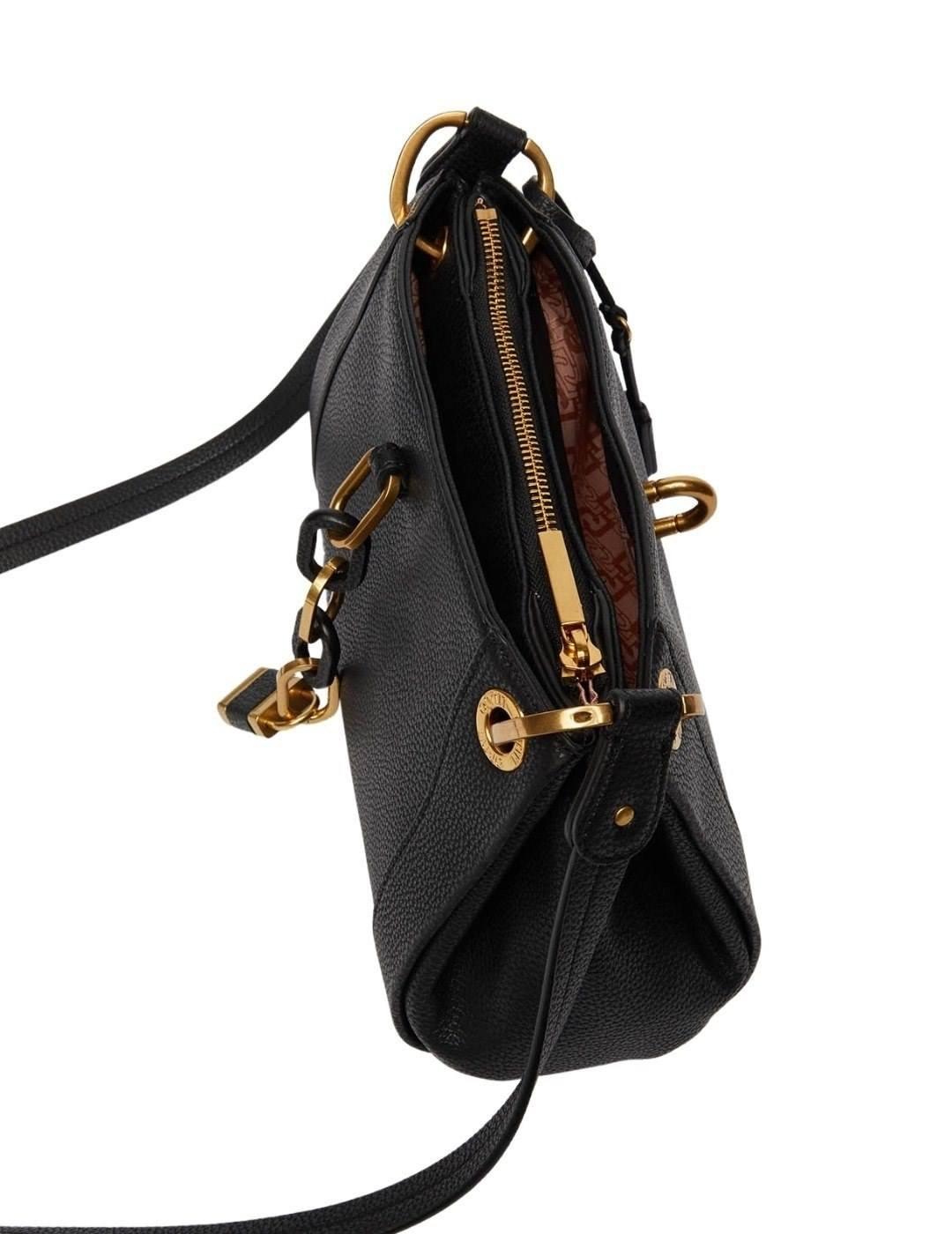 Bolso Liu Jo Bandolera Negro Candado Para Mujer