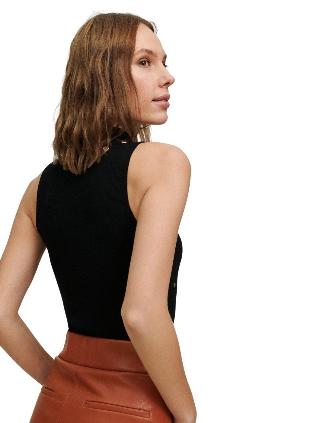 Top Lola Casademunt Negro Sin Mangas Para Mujer