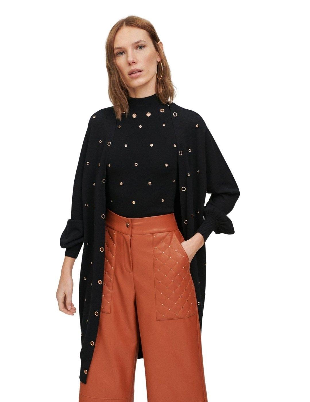 Cárdigan Lola Casademunt Larga Negra Para mujer